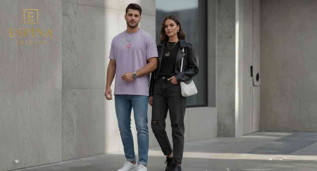 Minimal Tasarım Oversize Tişört - Espina Premium