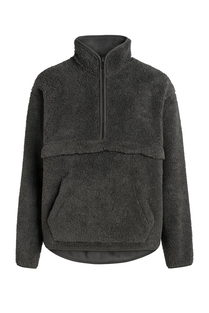 Kadın Peluş Fermuarlı Sweatshirt