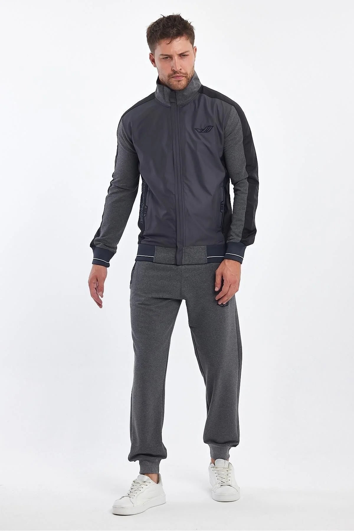 Erkek Yandan Robalı Fermuarlı Spor Eşofman Takımı