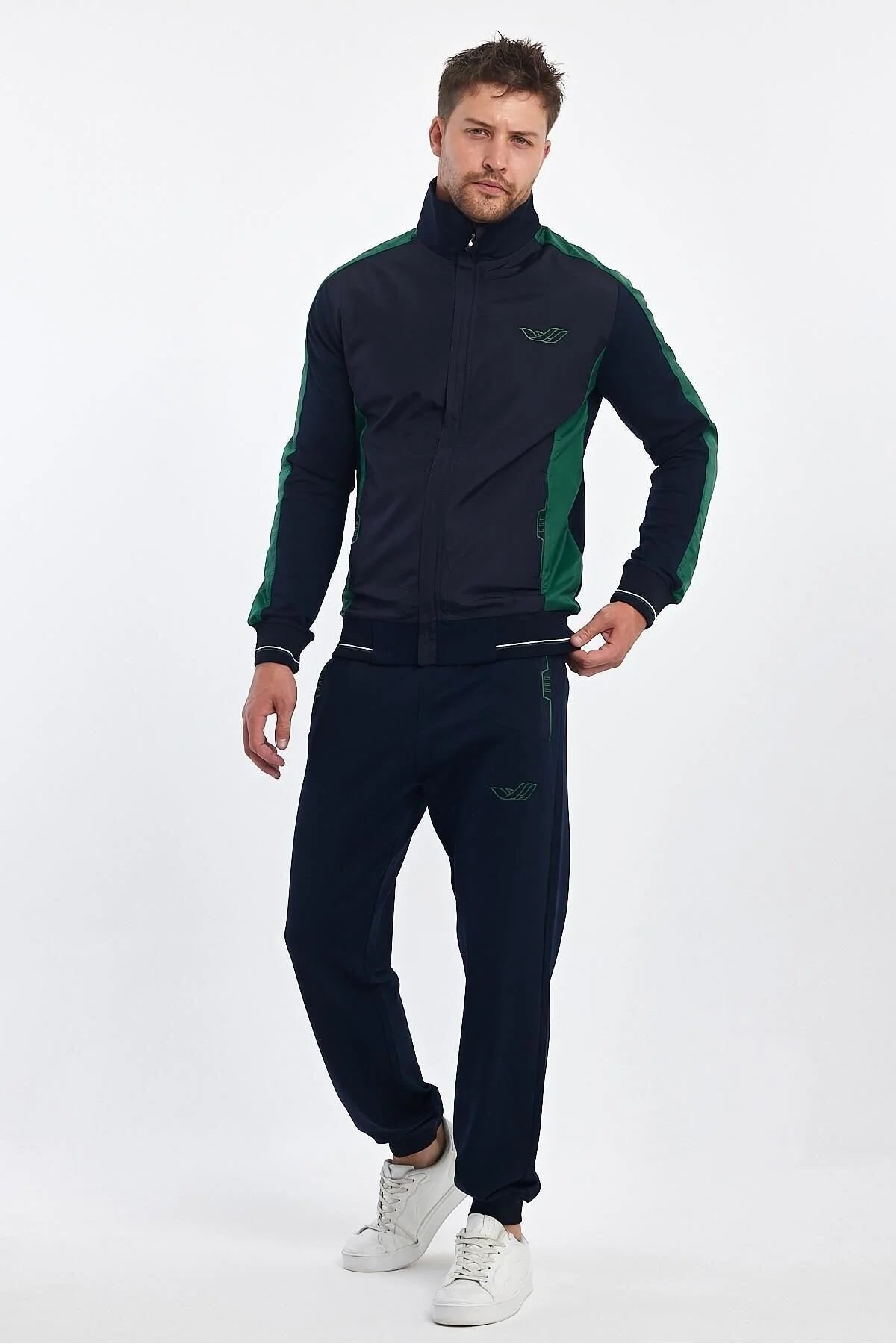 Erkek Yandan Robalı Fermuarlı Spor Eşofman Takımı