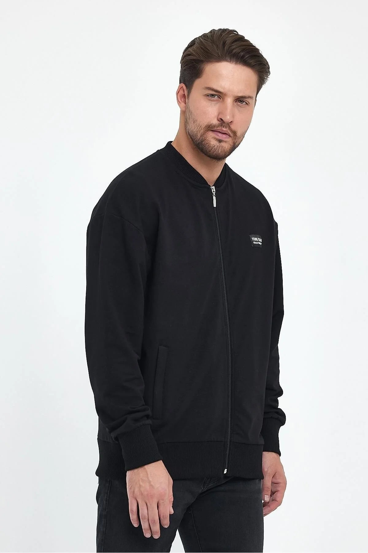 Erkek Rahat Kalıp Uzun Kollu Kolej Ceket