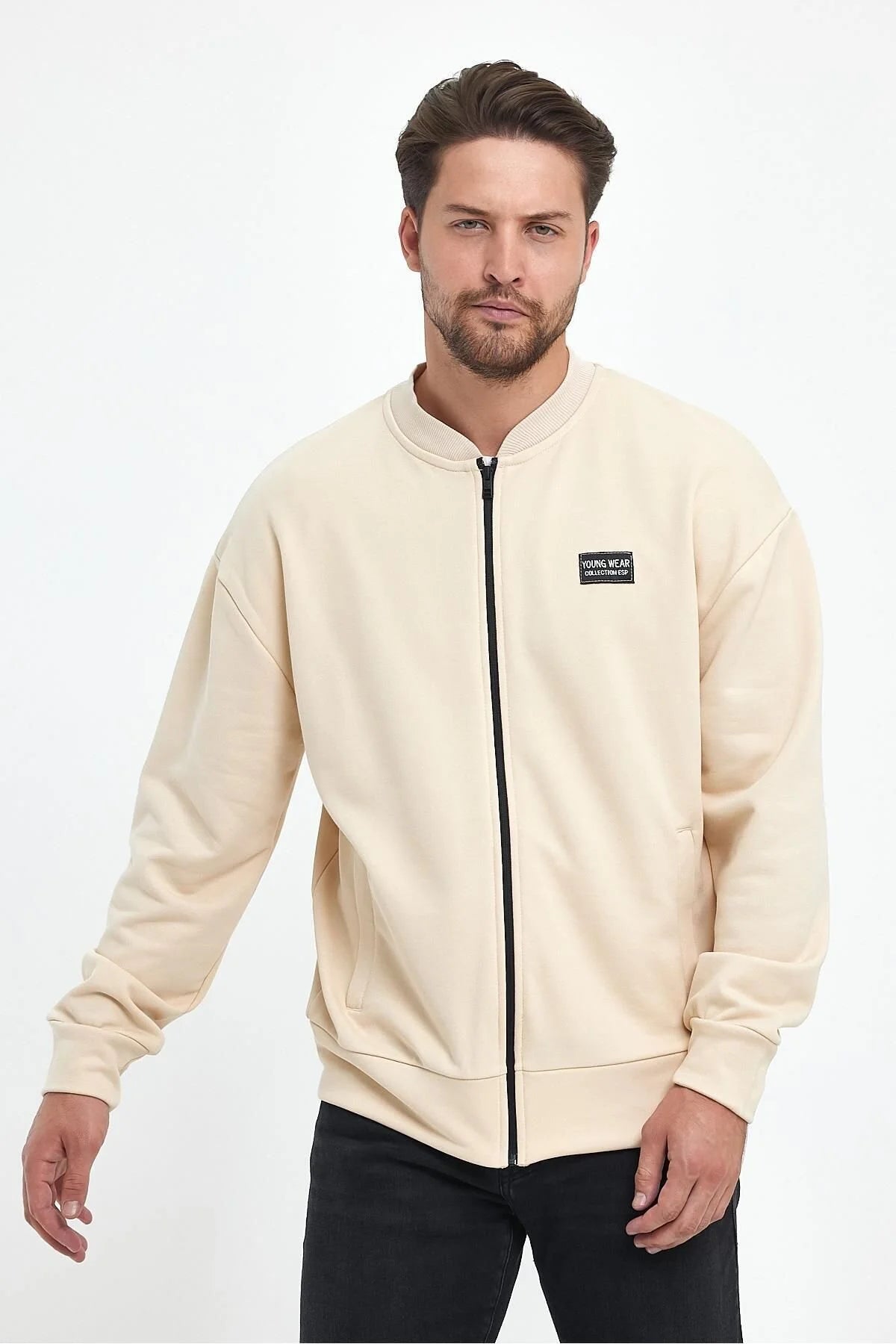 Erkek Rahat Kalıp Uzun Kollu Kolej Ceket