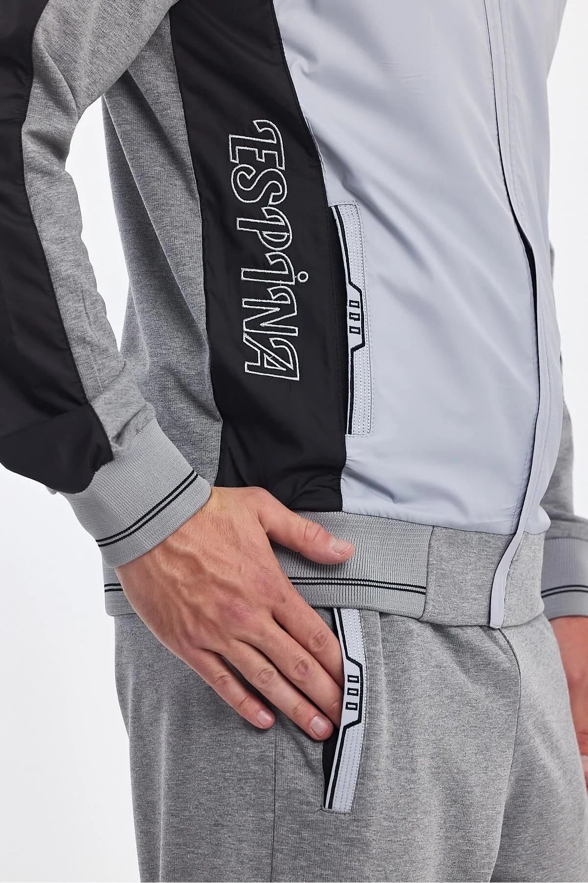 Erkek Yandan Robalı Fermuarlı Spor Eşofman Takımı