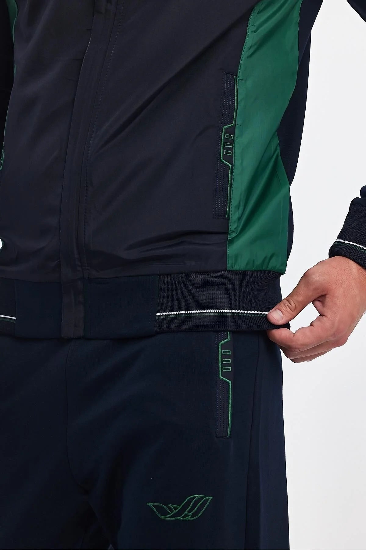 Erkek Yandan Robalı Fermuarlı Spor Eşofman Takımı