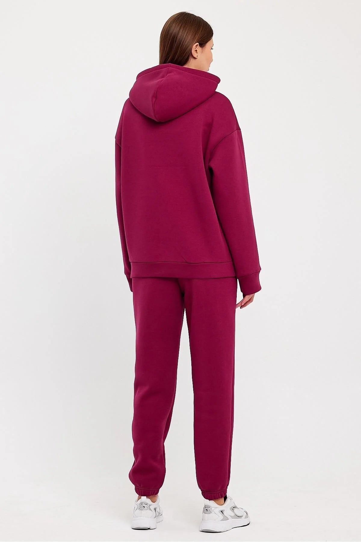 Kadın Beli Ve Paçası Lastikli Üç İplik Polarlı Oversize Eşofman Takımı