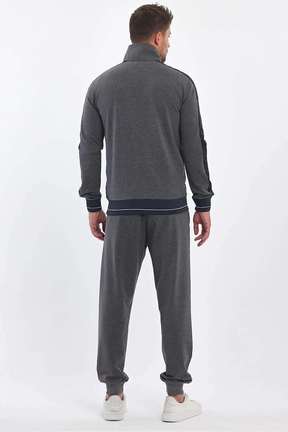 Erkek Yandan Robalı Fermuarlı Spor Eşofman Takımı