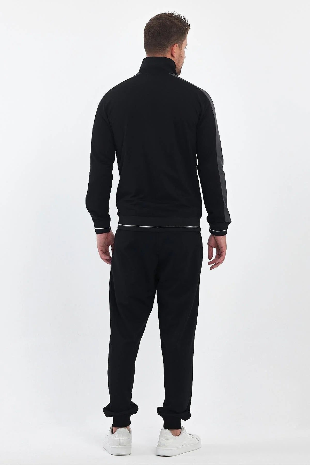 Erkek Yandan Robalı Fermuarlı Spor Eşofman Takımı