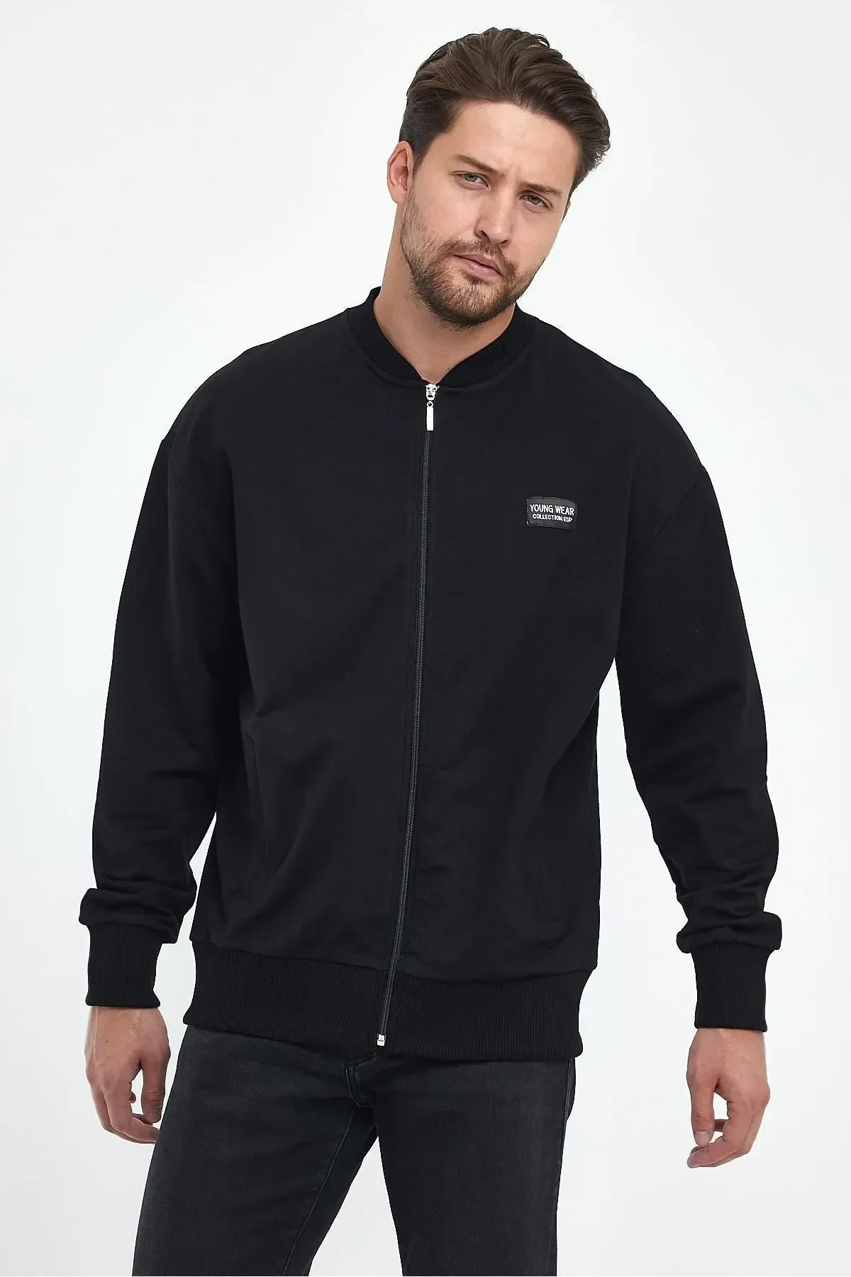 Erkek Rahat Kalıp Uzun Kollu Kolej Ceket