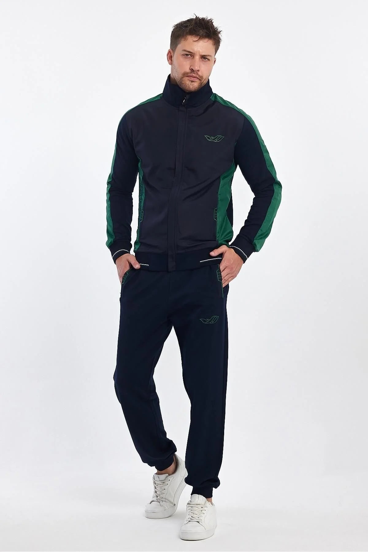 Erkek Yandan Robalı Fermuarlı Spor Eşofman Takımı