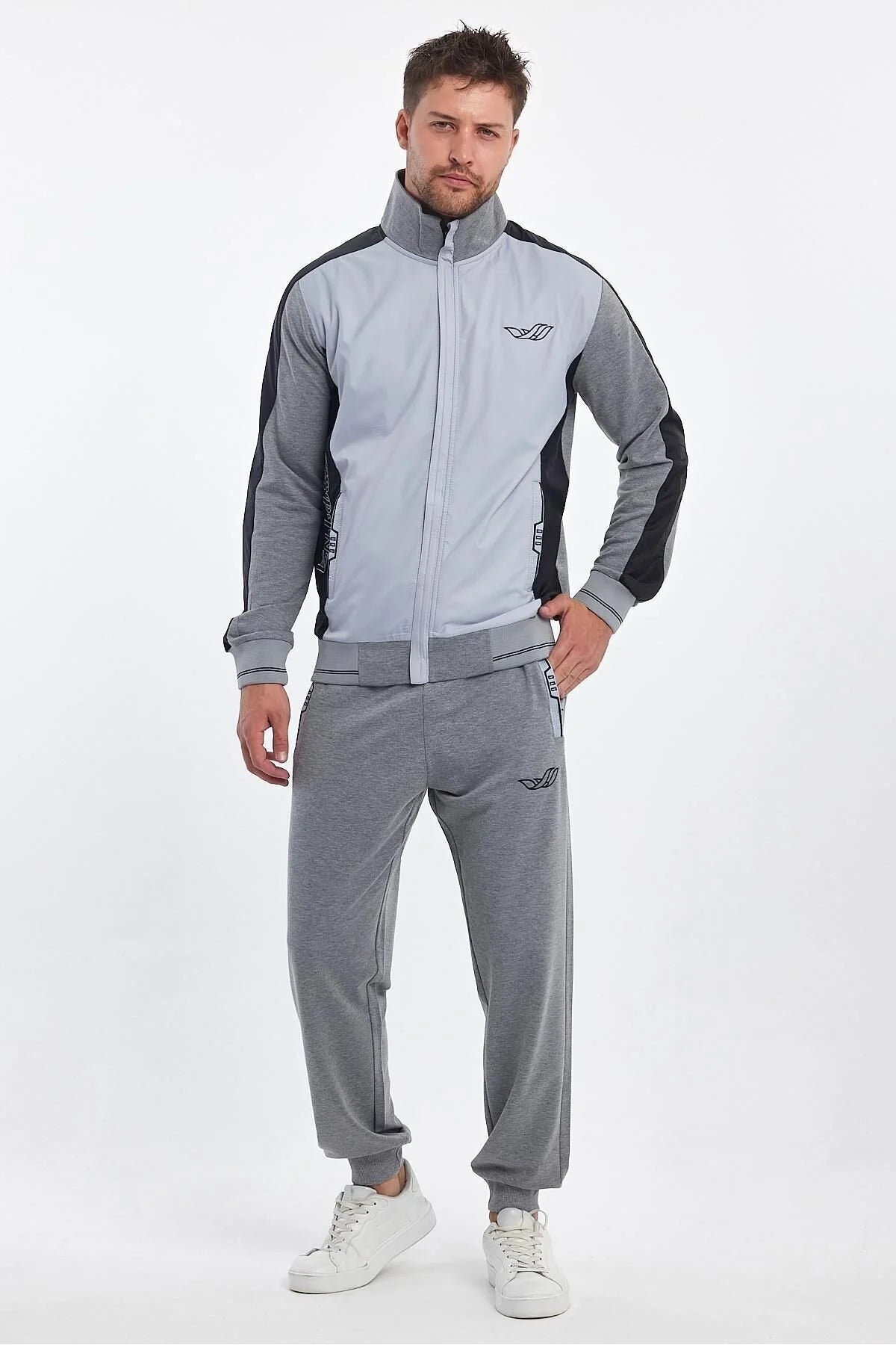 Erkek Yandan Robalı Fermuarlı Spor Eşofman Takımı