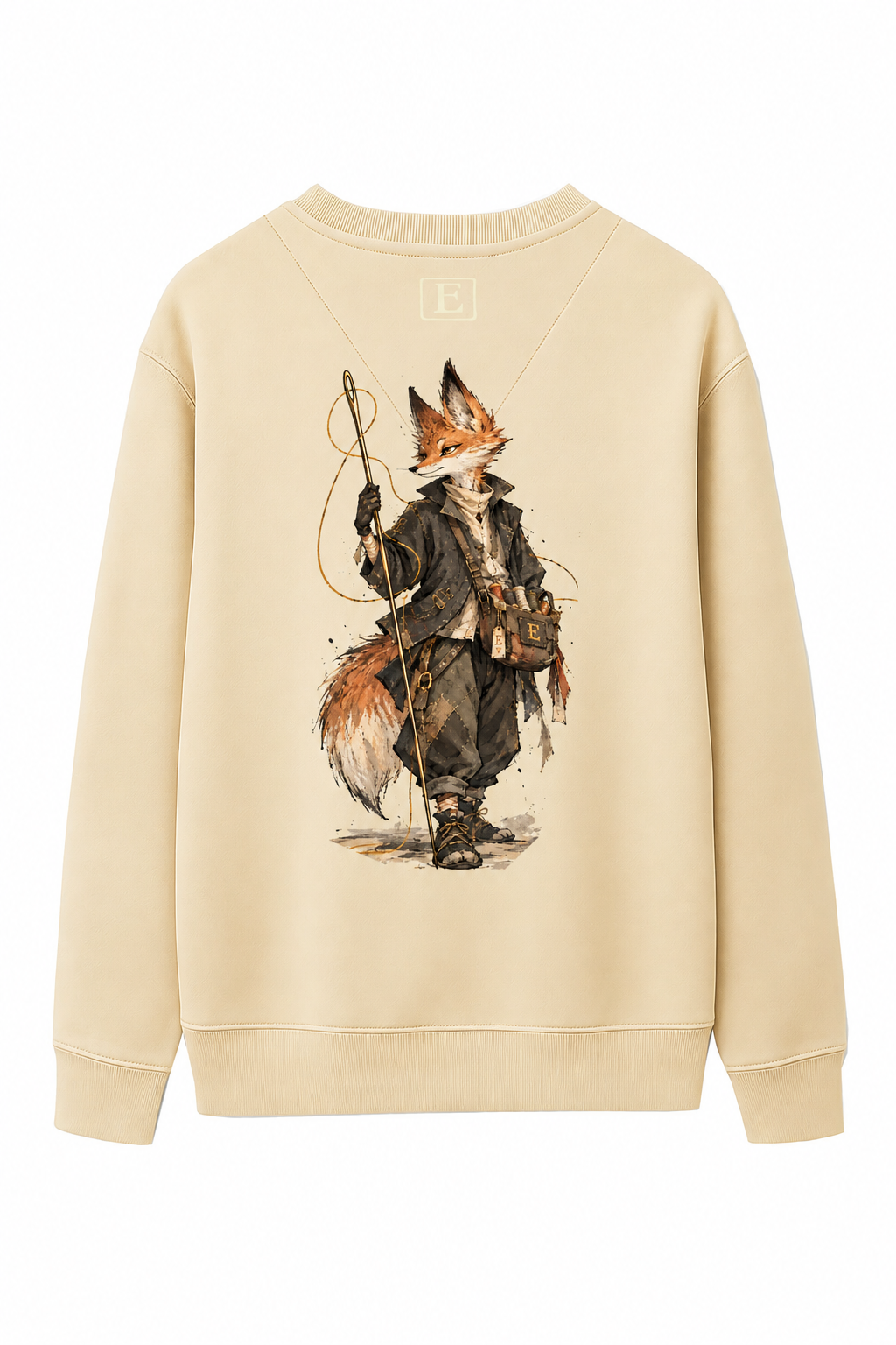 Gezgin Tilki Baskılı Unisex Sweatshirt