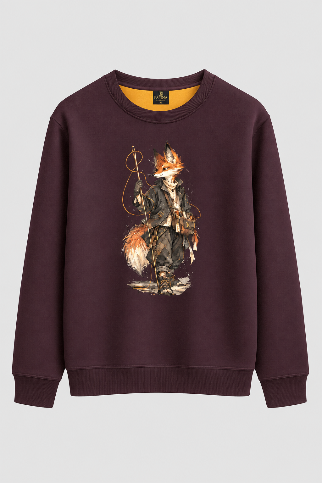Gezgin Tilki Baskılı Sweatshirt