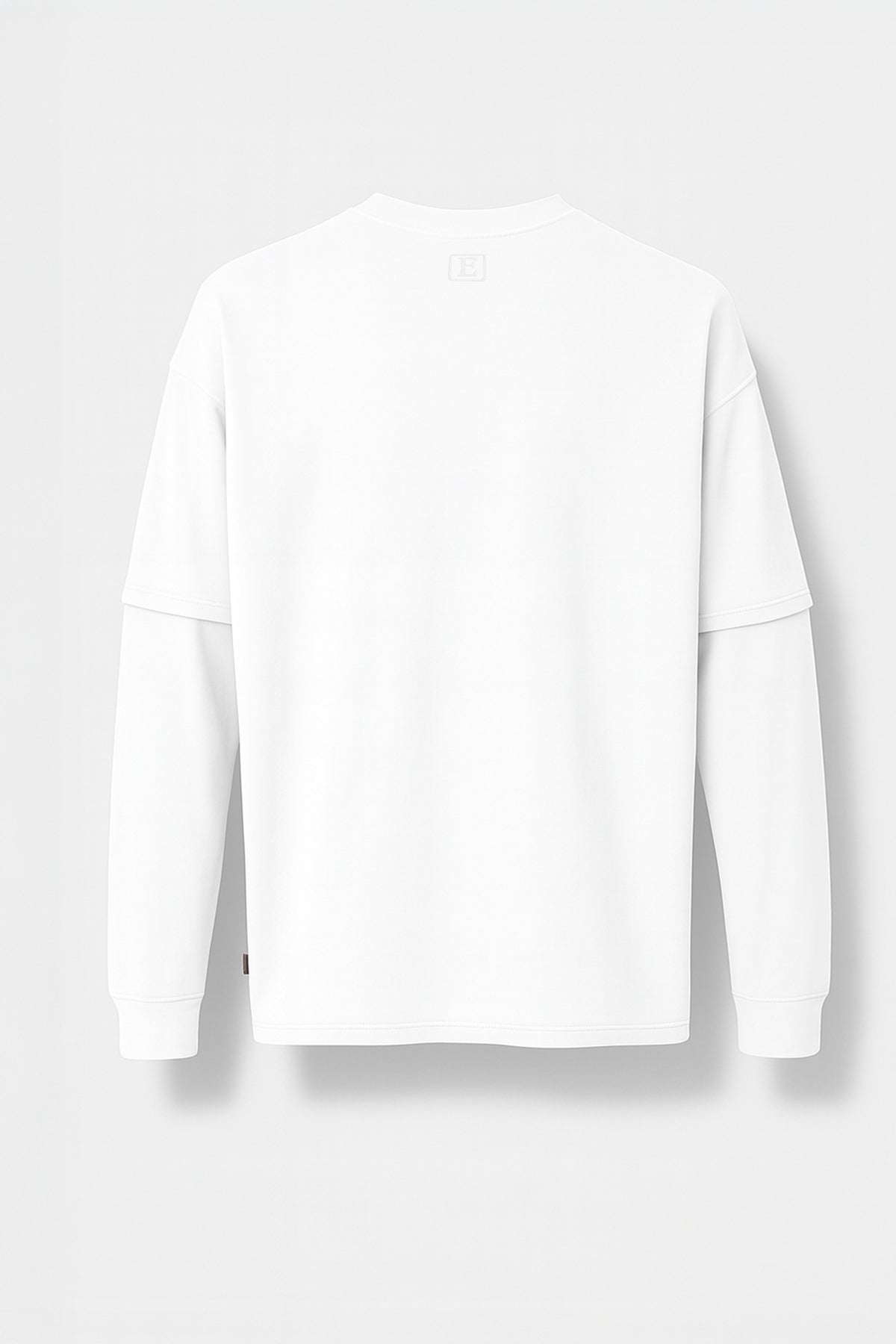 Çift Kollu Basic Oversize Tişört Beyaz