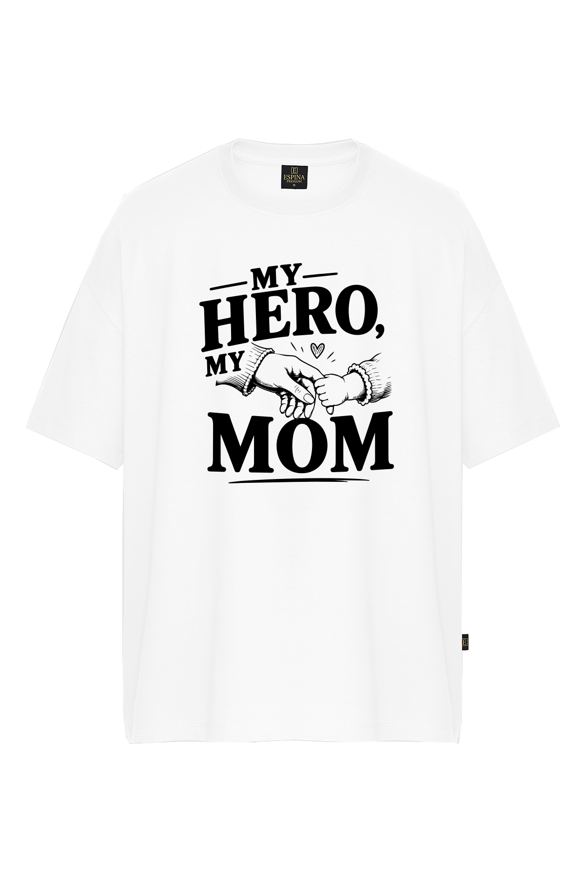 My Hero My Mom Baskılı Oversize Kısa Kollu Tişört