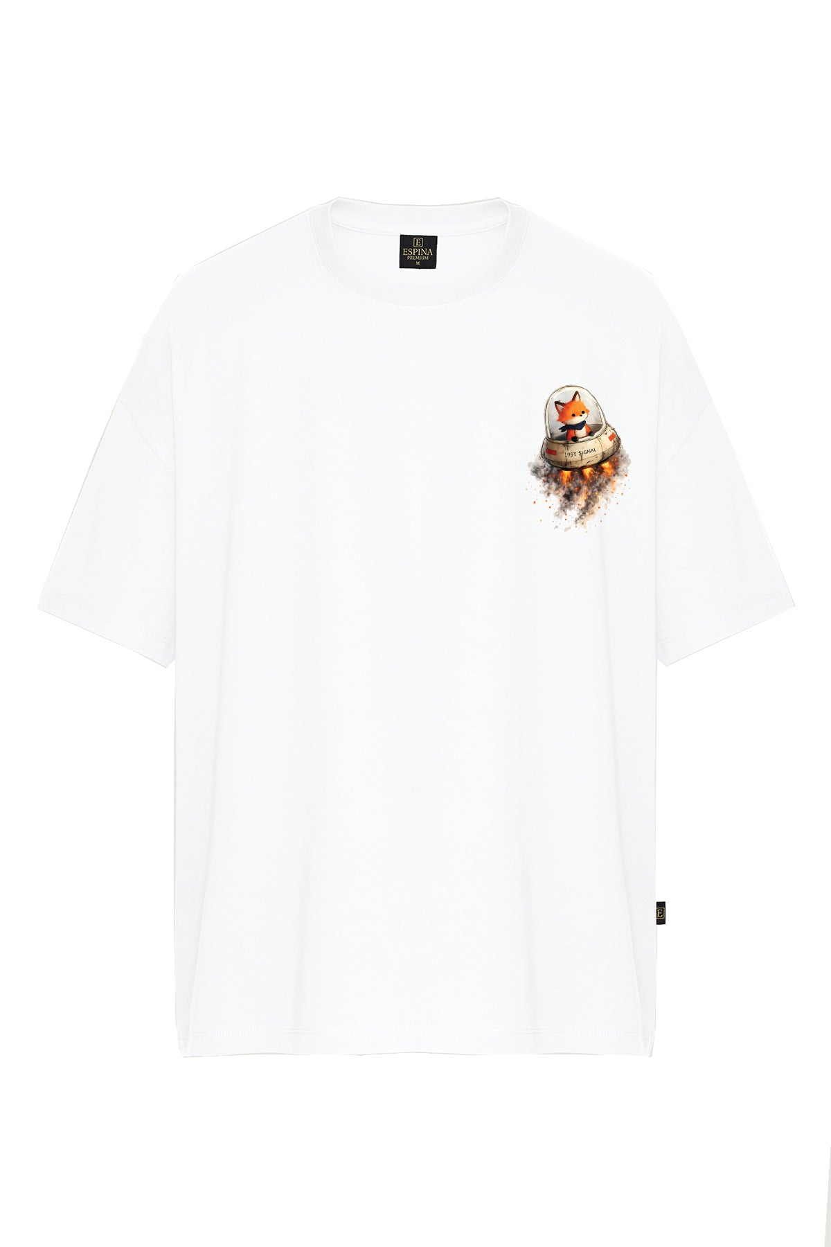 Lost Signal Tilki Baskılı Oversize Kısa Kollu Tişört
