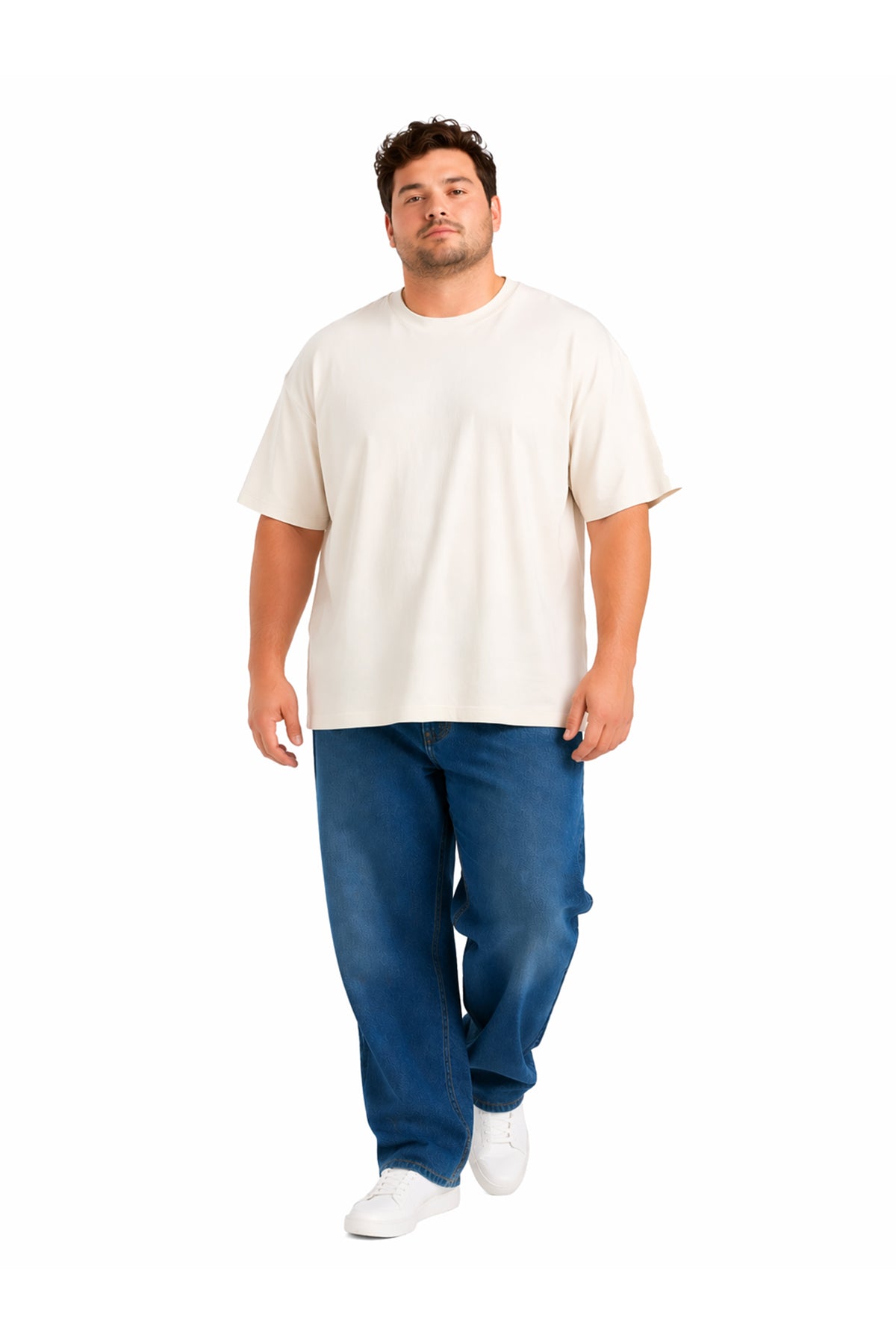 Erkek Basic Oversize Büyük Beden Kısa Kollu Tişört
