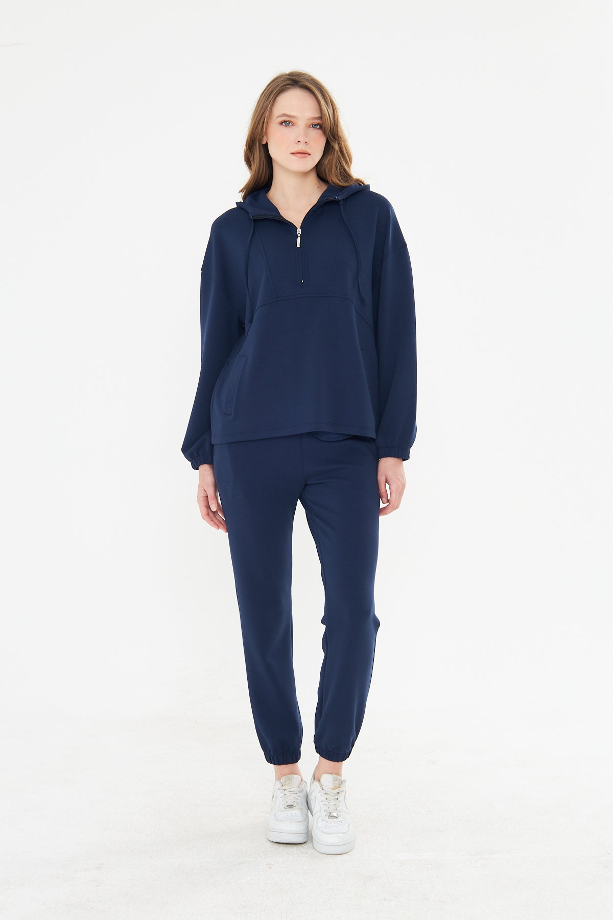 Kadın Double Face Interlok Relax Fit Hoodie & Jogger Set