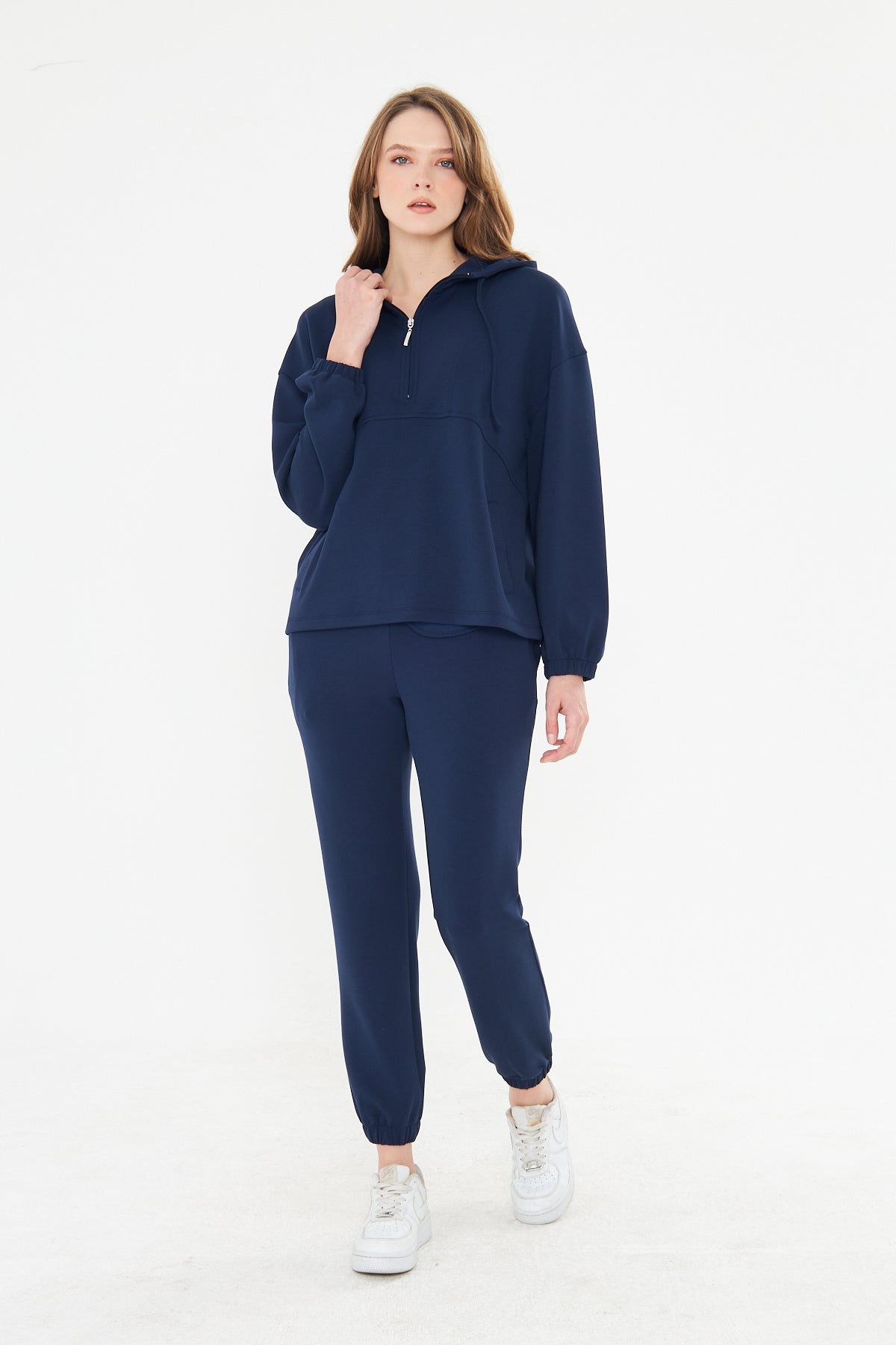 Kadın Double Face Interlok Relax Fit Hoodie & Jogger Set