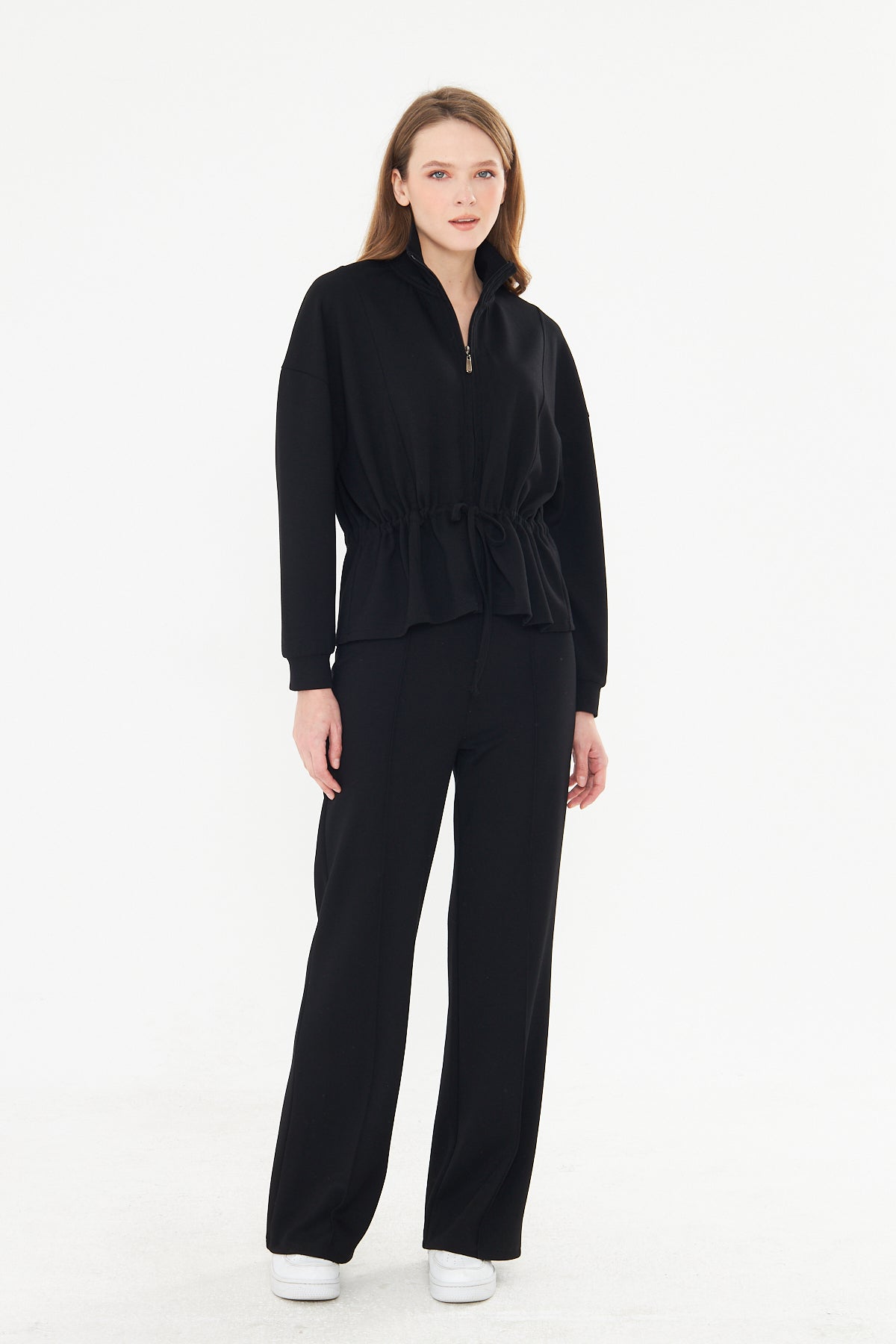 Kadın Double Face Interlok Relax Fit Hoodie & Jogger Set