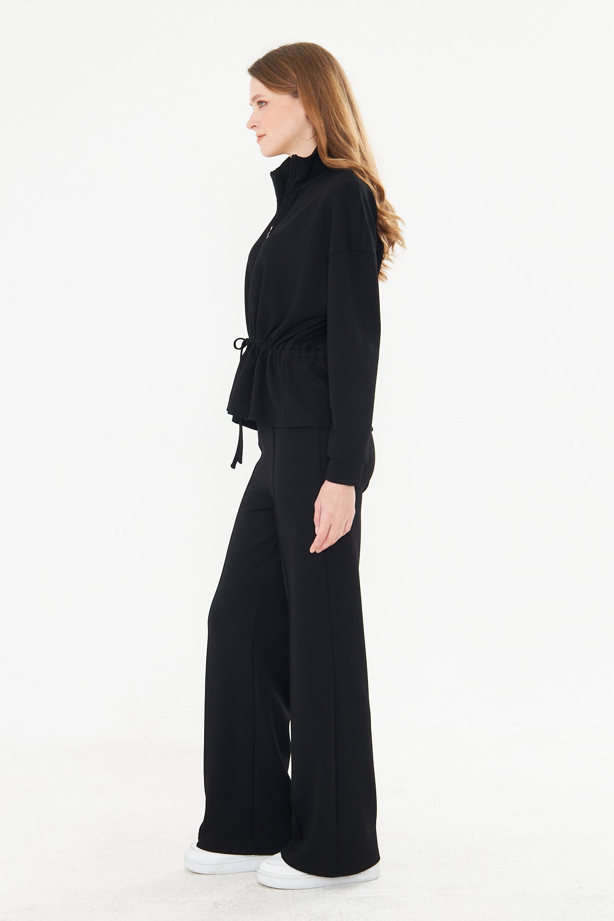 Kadın Double Face Interlok Relax Fit Hoodie & Jogger Set