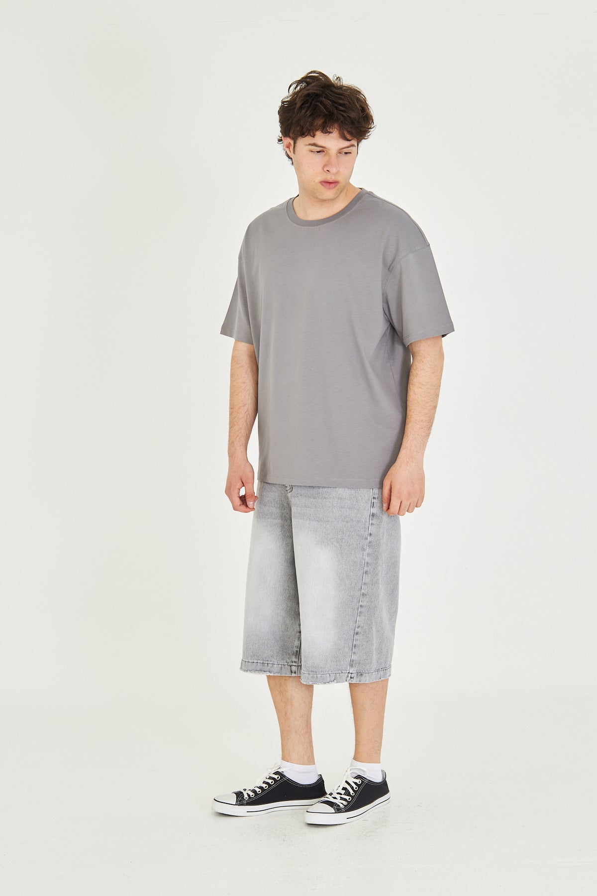 Basic Tişört Oversize - Gri