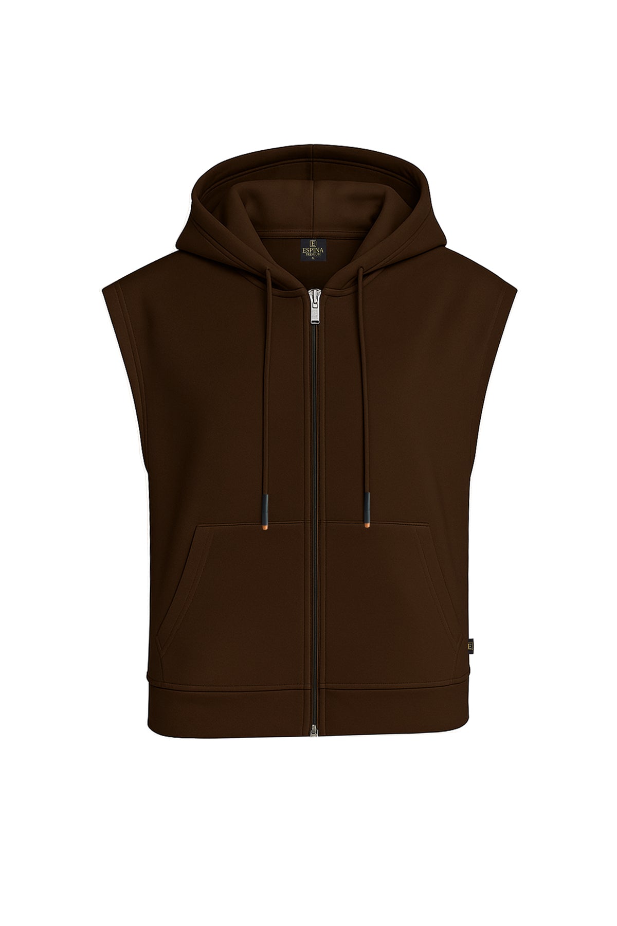 Kolsuz Kapüşonlu Fermuarlı Basic Sweat Yelek