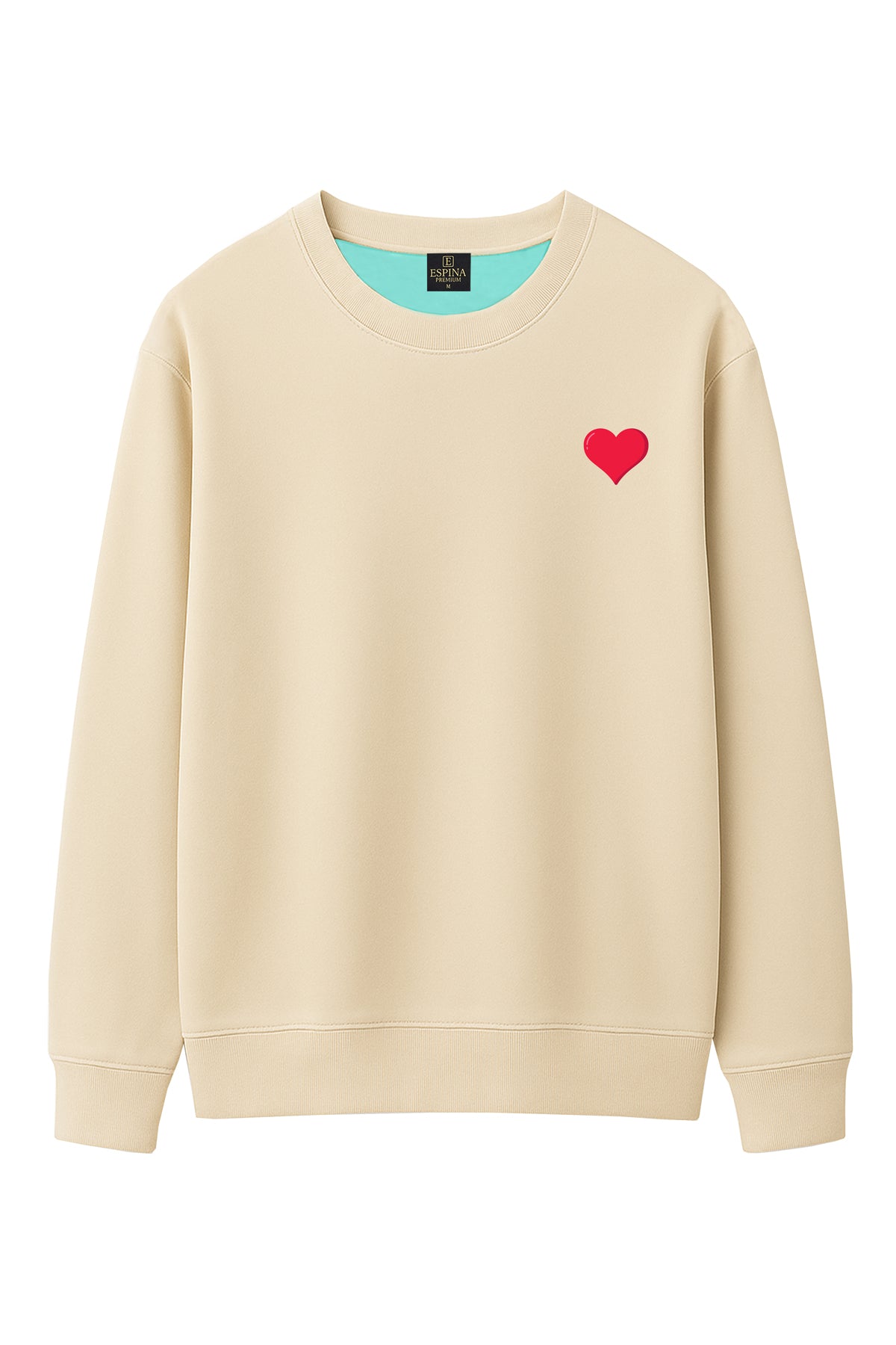 Regular Kalp Baskılı Sweatshirt