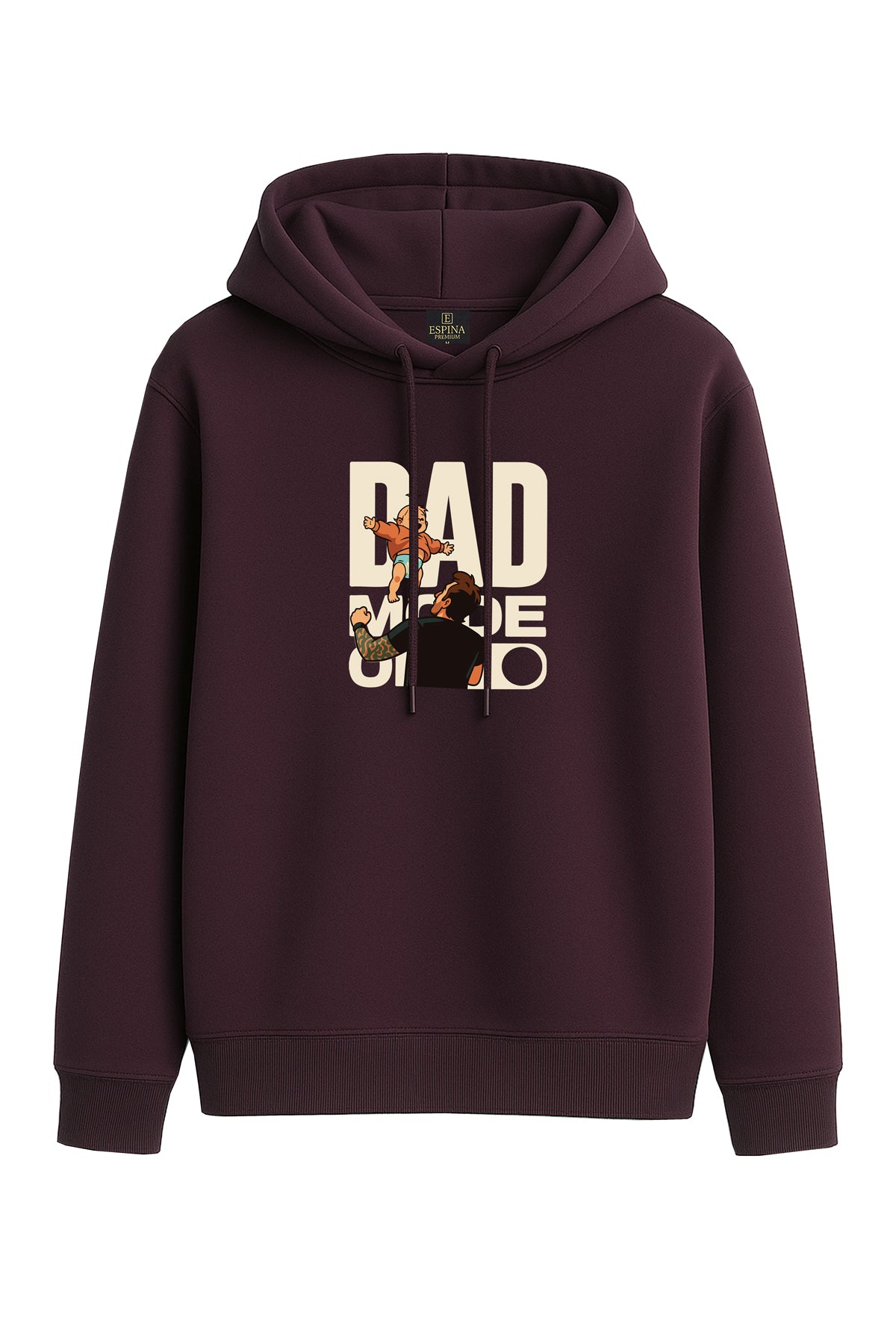 Kapüşonlu Dad Mode On Baskılı Sweatshirt