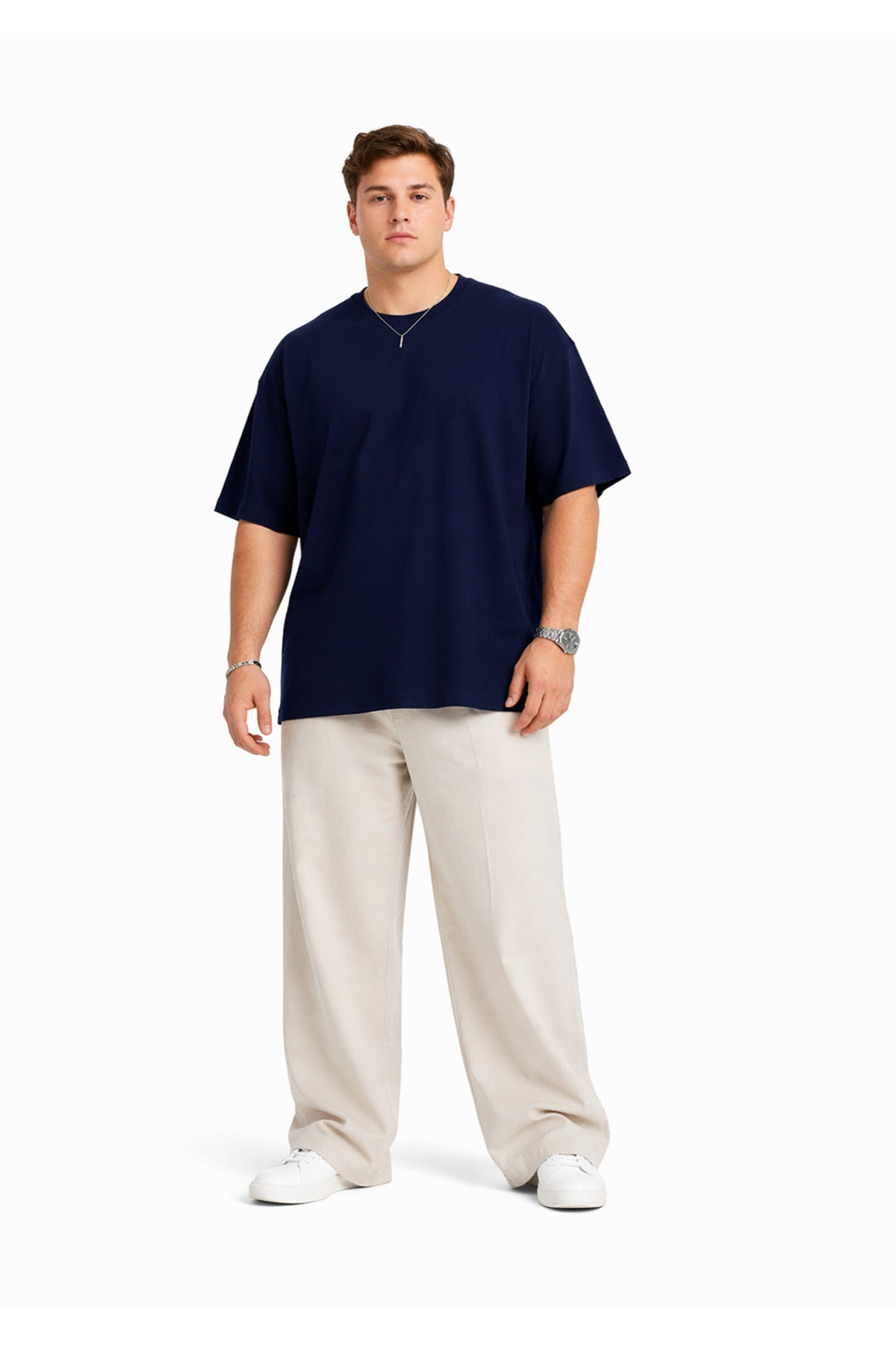 Erkek Basic Oversize Büyük Beden Kısa Kollu Tişört