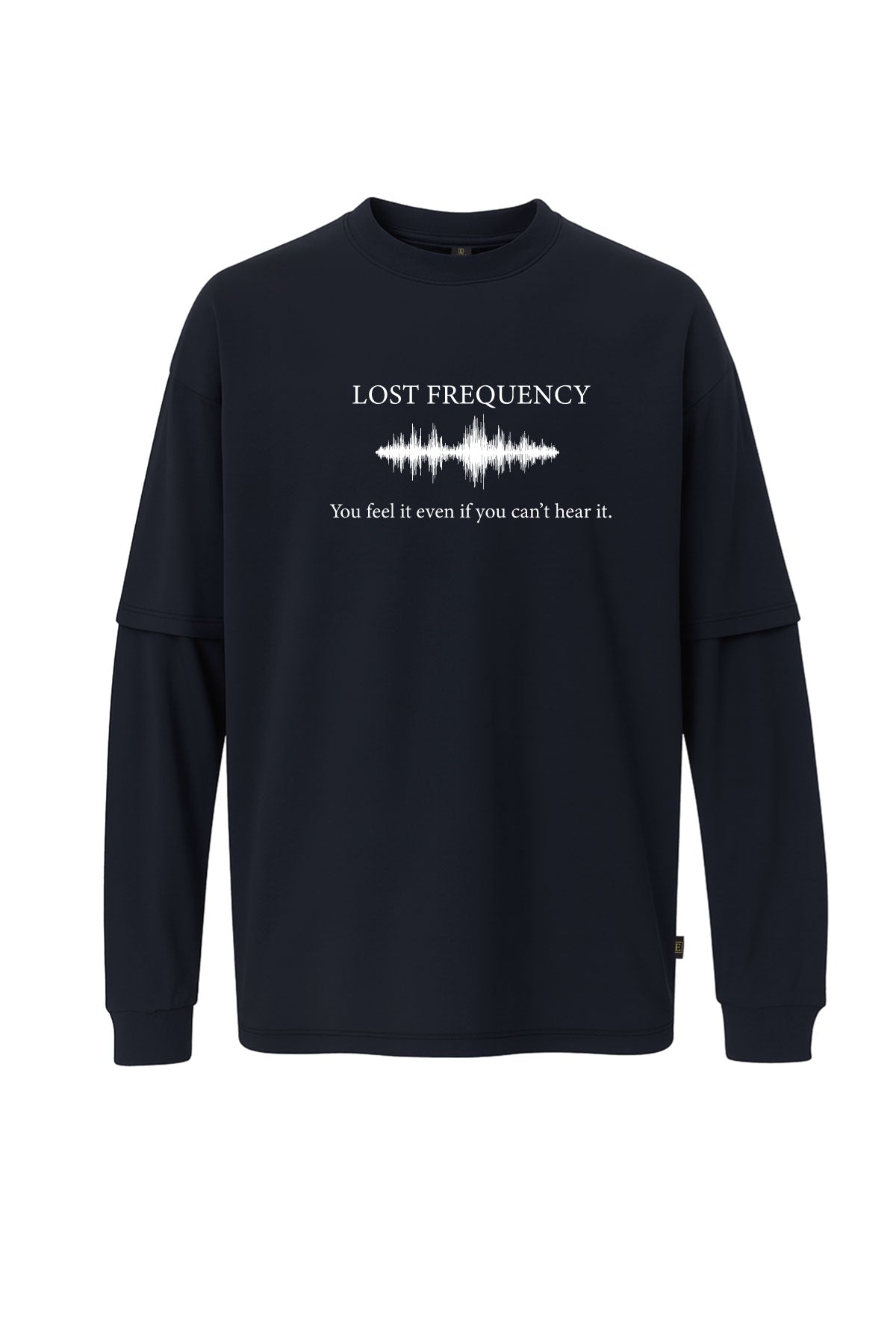 Uzun Kollu LOST-FREQUENCY Baskılı Oversize Tişört