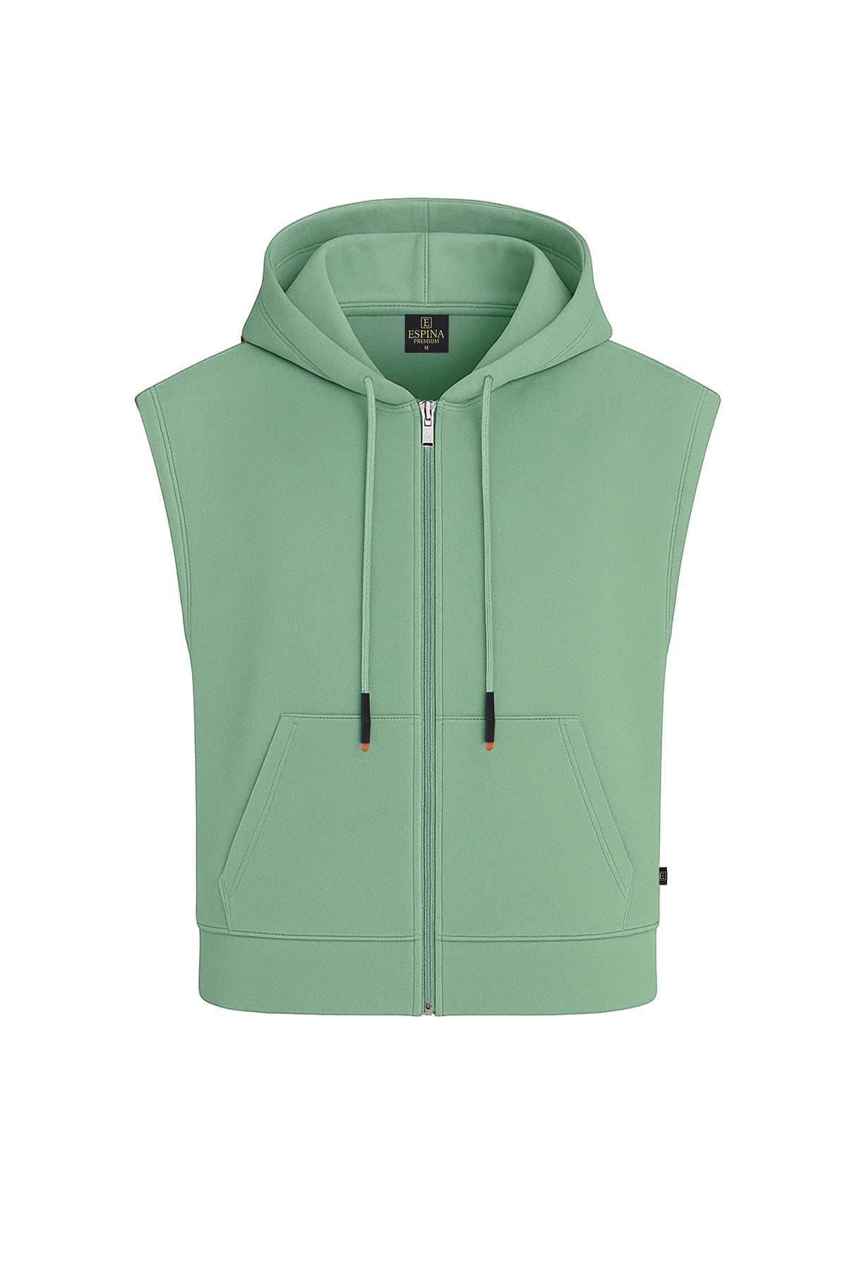 Kolsuz Kapüşonlu Fermuarlı Basic Sweat Yelek