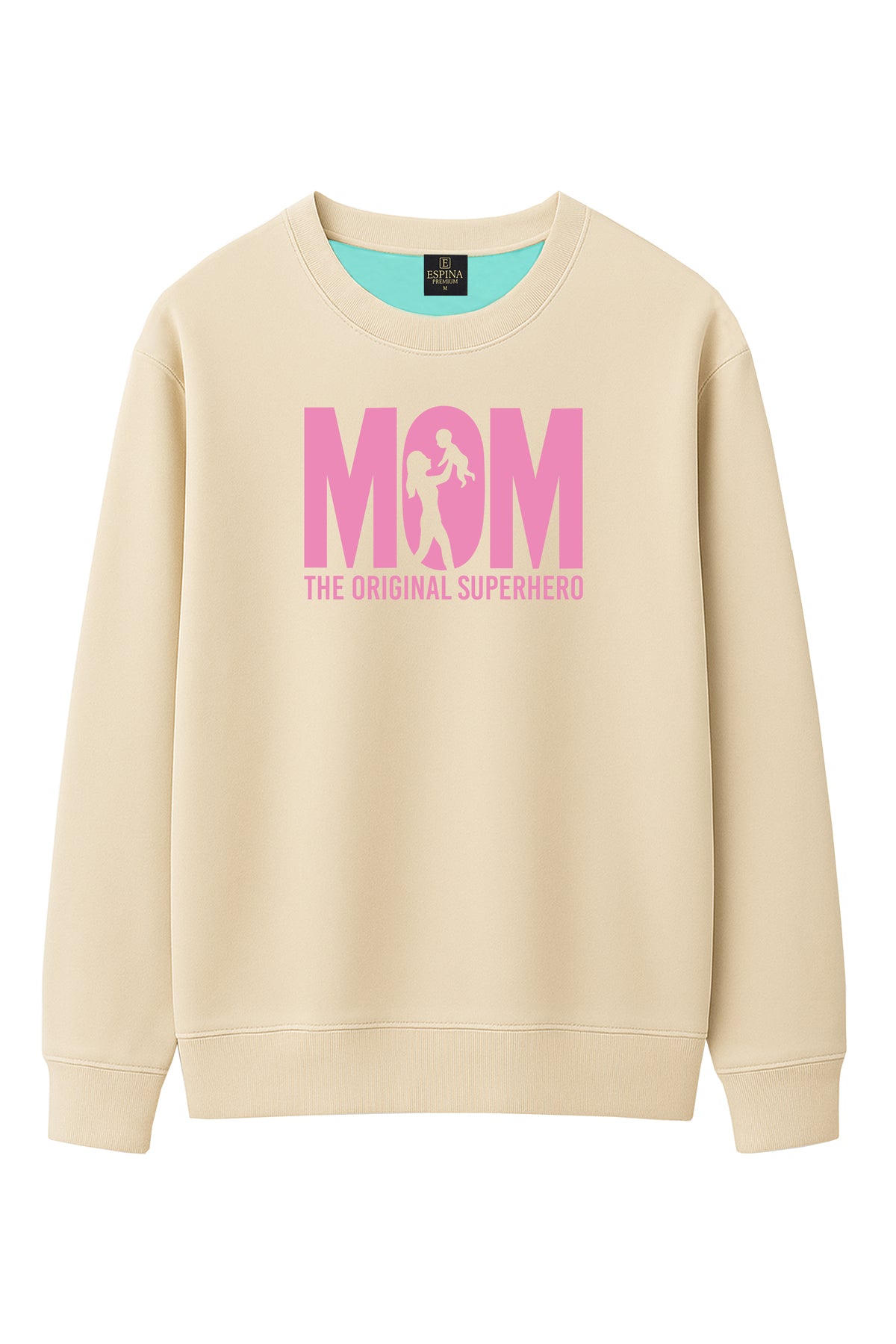 Regular Mom SuperHero Baskılı Sweatshirt