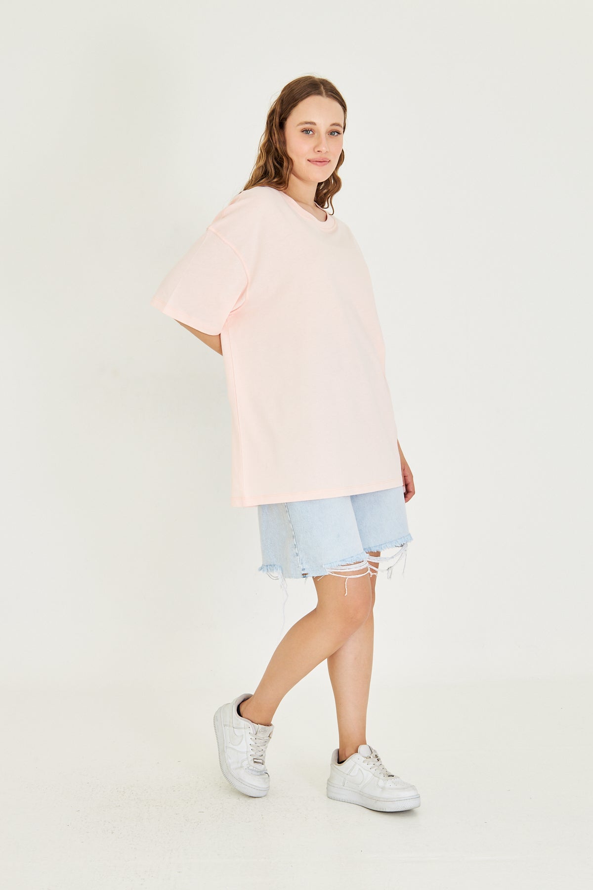 Basic Tişört Oversize - Pembe