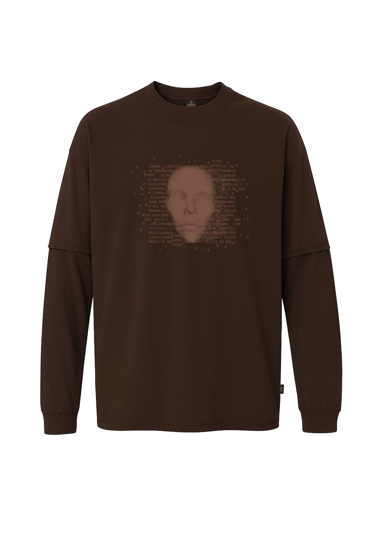 Uzun Kollu Yüz Baskılı Oversize Tişört