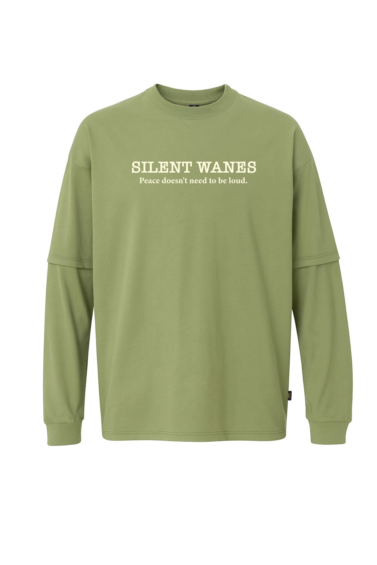 Uzun Kollu SILENT WANES Baskılı Oversize Tişört