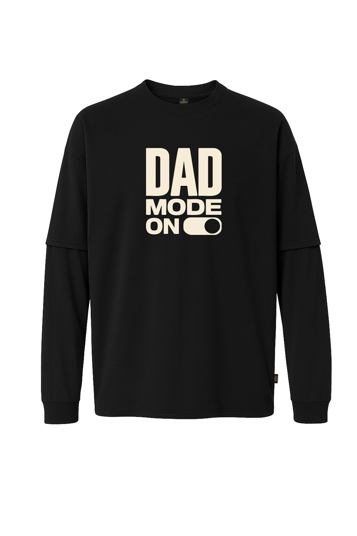 Uzun Kollu Dad Mode On 2 Baskılı Oversize Tişört