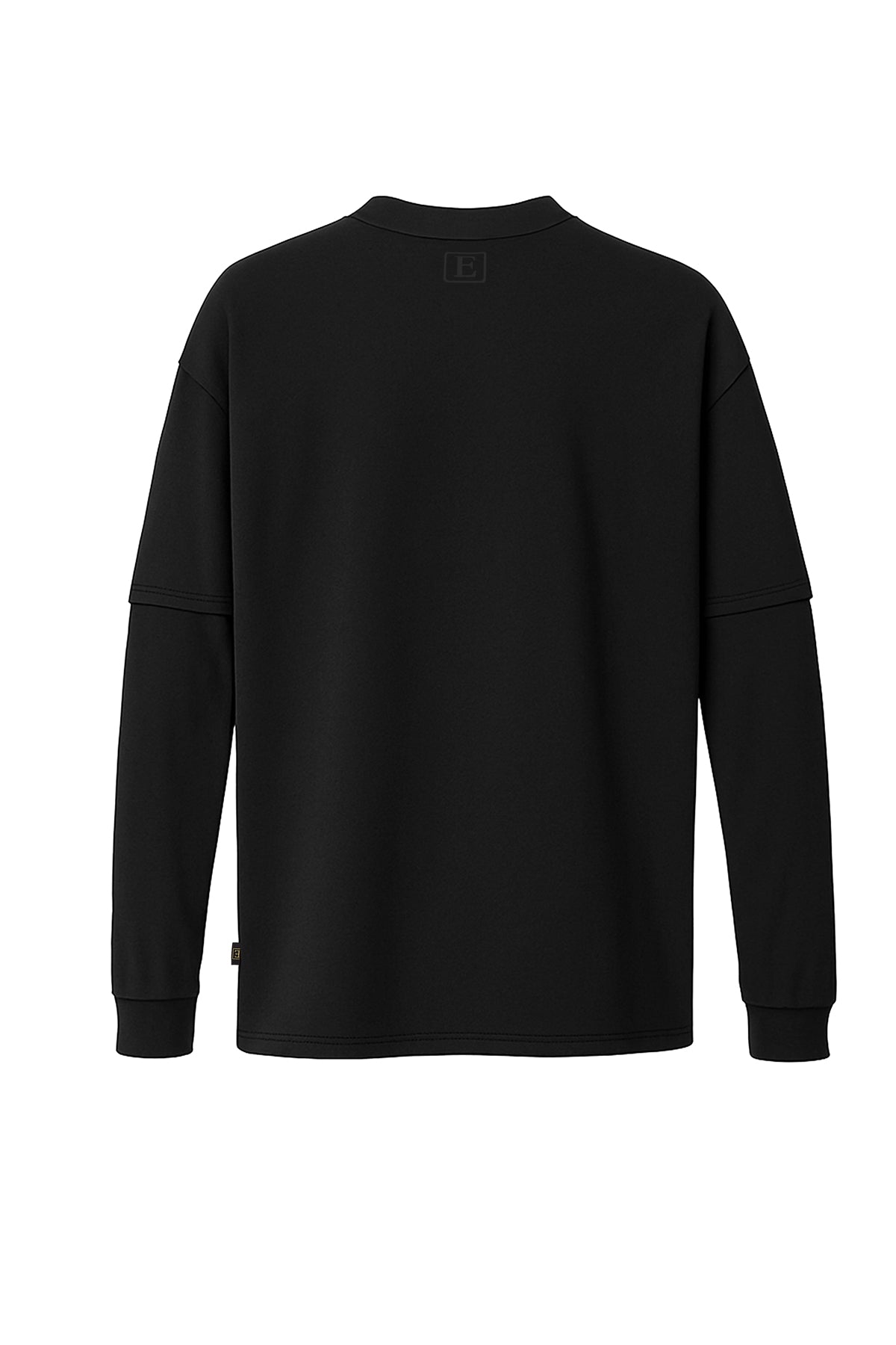 Atatürk Portre ve İmza Baskılı %100 Pamuk Çift Kollu Unisex Tişört – Siyah