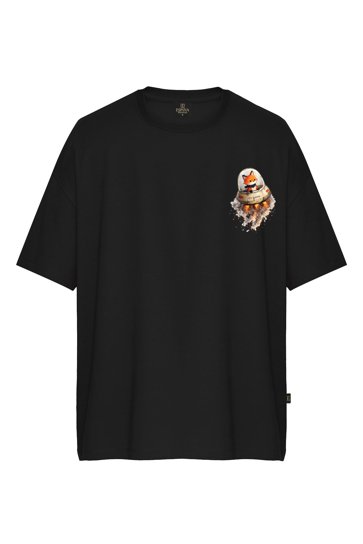 Lost Signal Tilki Baskılı Oversize Kısa Kollu Tişört