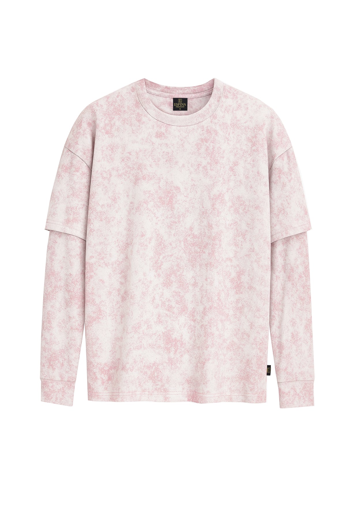 Çift Kollu Vintage Baskılı Oversize Tişört