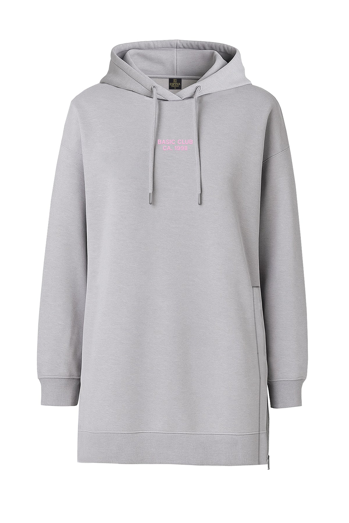Büyük Beden Basic Club Baskılı Sweatshirt Tunik