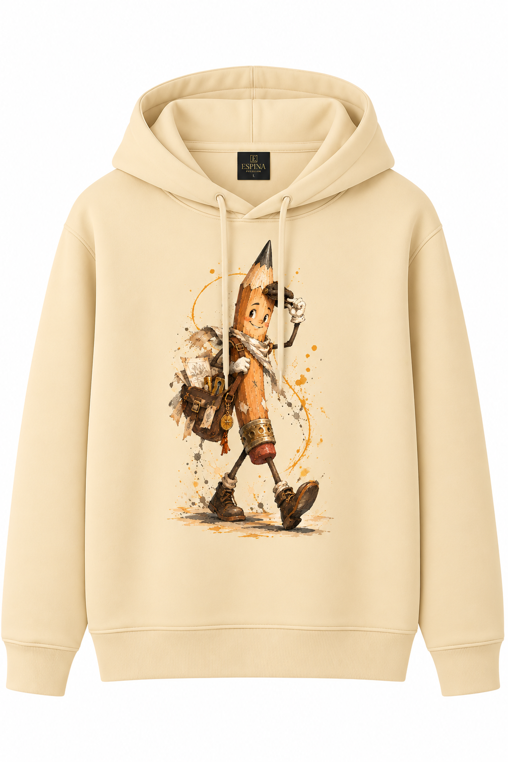 Gezgin Kalem Baskılı Kapüşonlu Sweatshirt