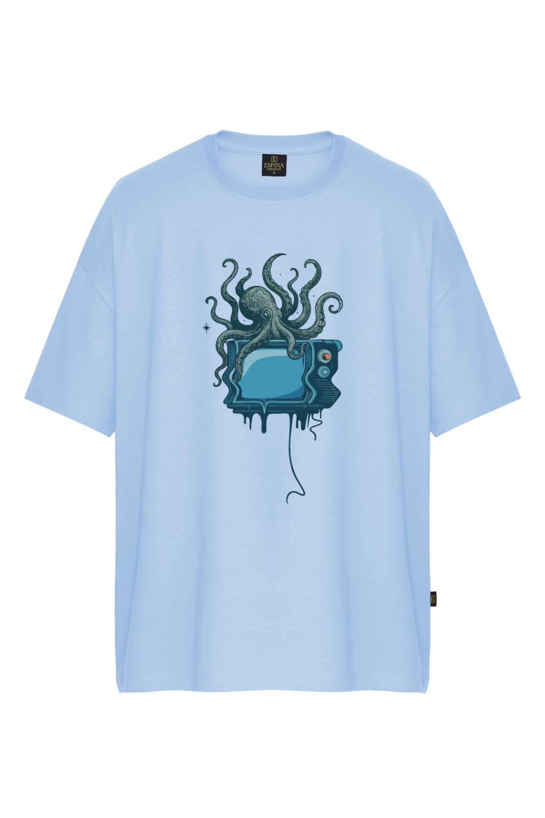 Oversize Ahtapot Baskılı Unisex Tişört