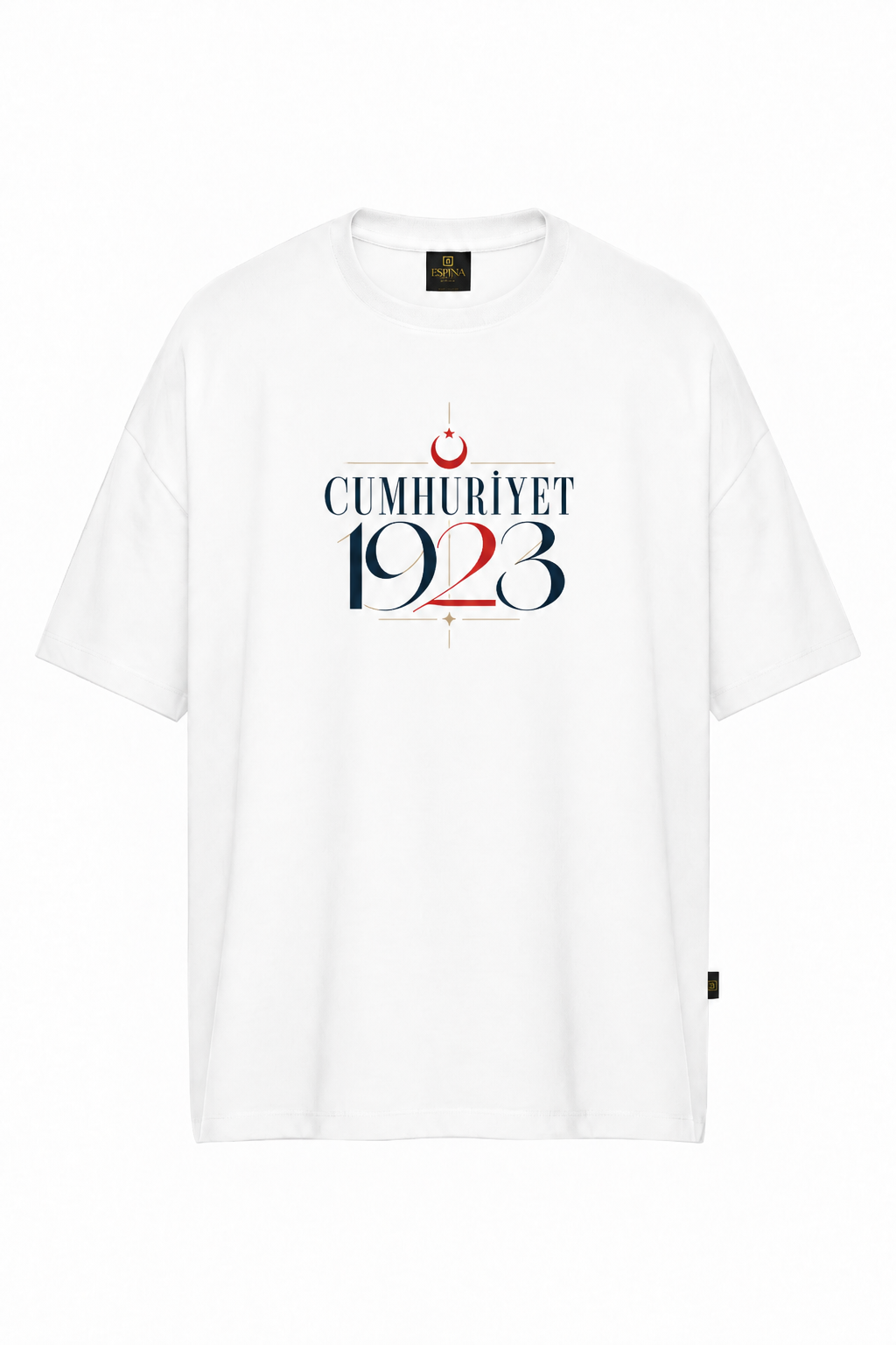 Cumhuriyet 1923 Baskılı %100 Pamuk Oversize Tişört
