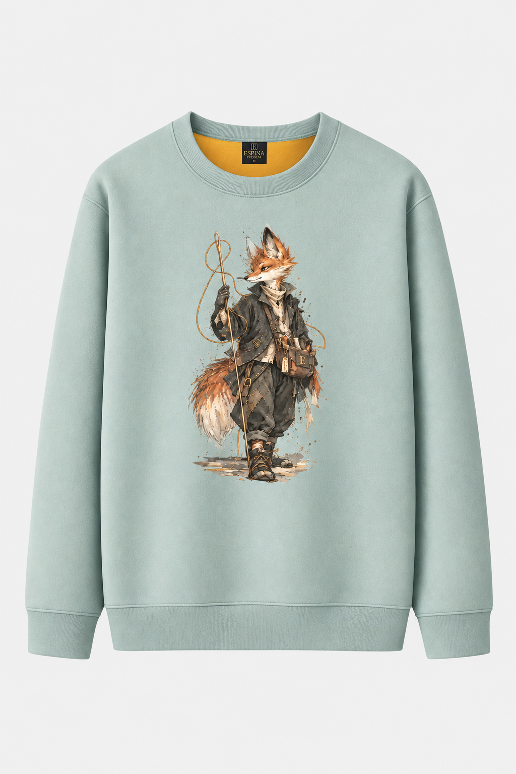 Gezgin Tilki Baskılı Sweatshirt