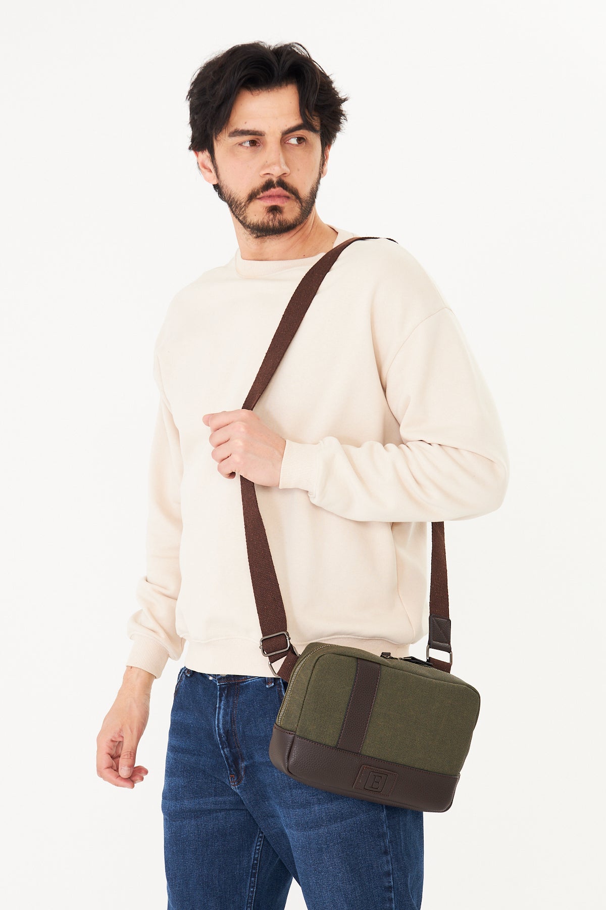 Unisex Hasır Dokulu Çapraz Omuz Çantası