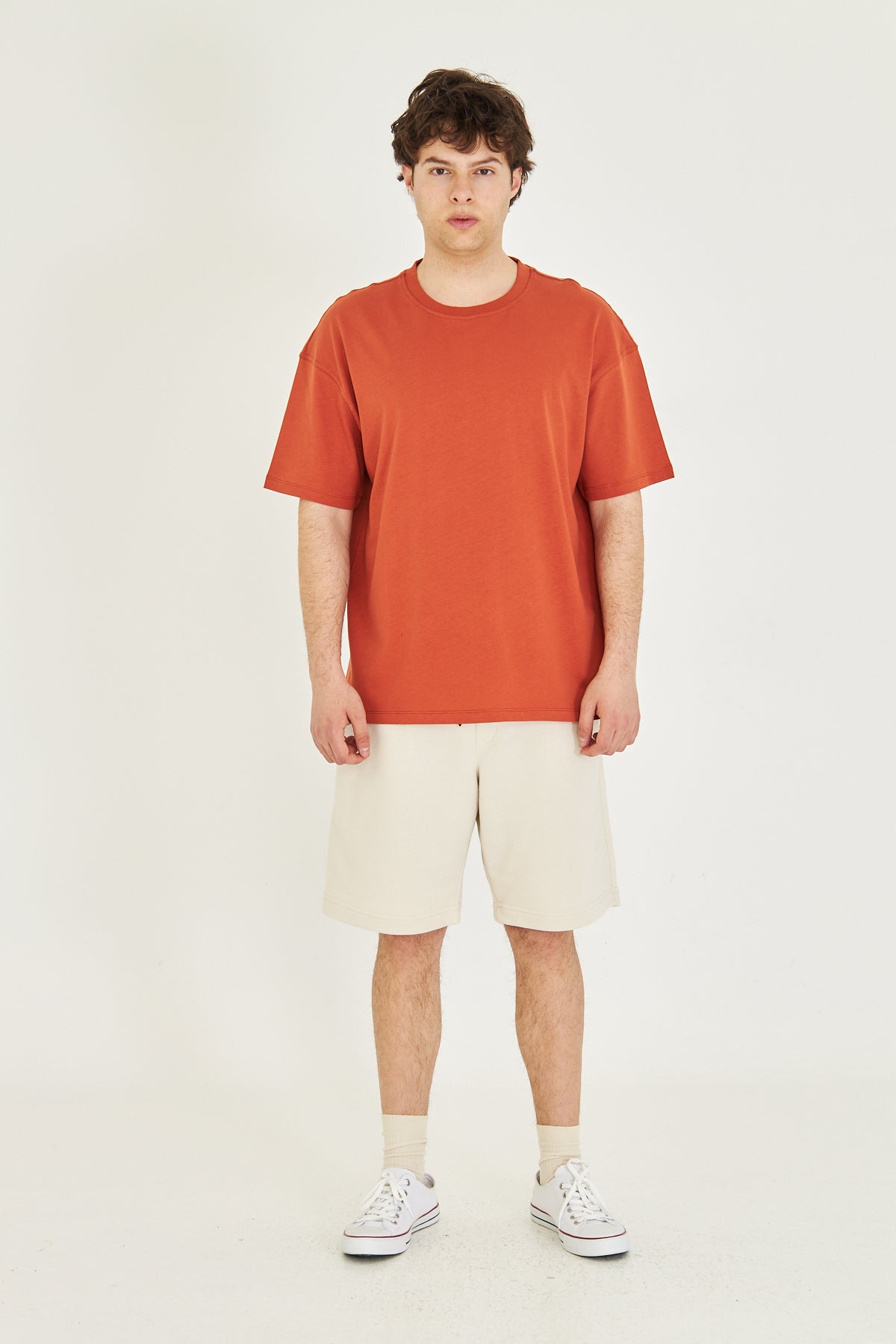 Basic Tişört Oversize - Kiremit