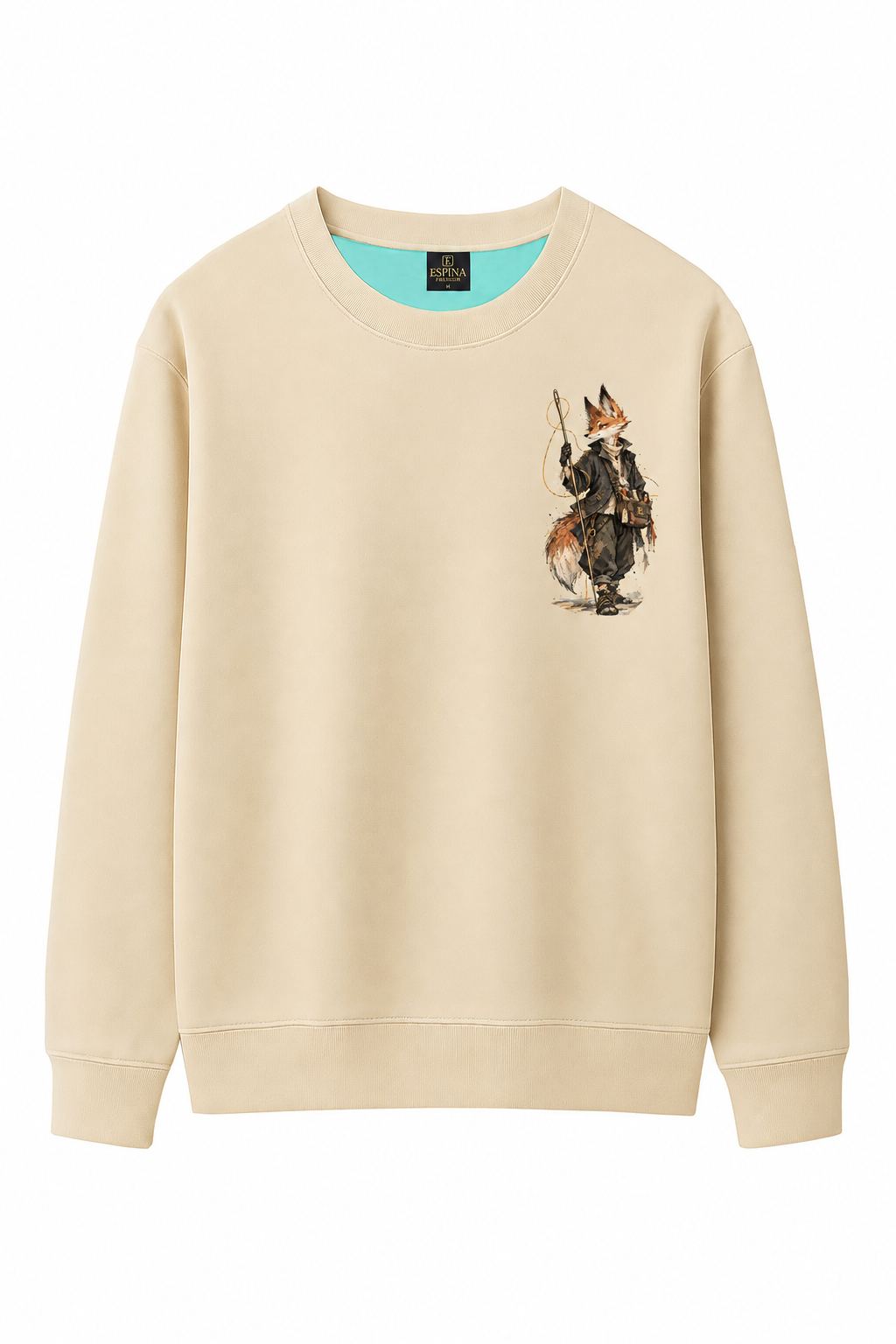 Gezgin Tilki Baskılı Unisex Sweatshirt