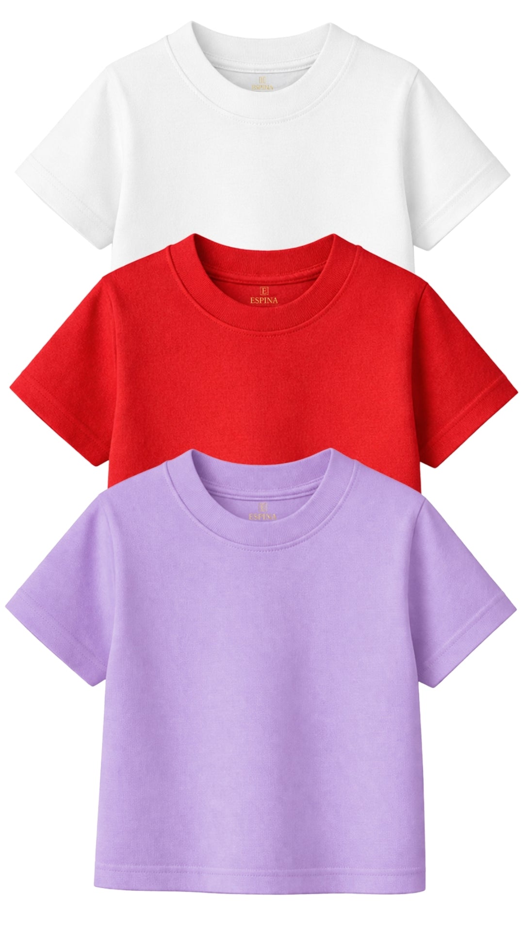 Kız Çocuk Bebek %100 Pamuk Basic Tişört 3'lü Set