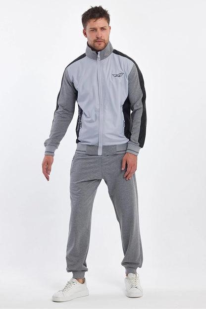 Erkek Yandan Robalı Fermuarlı Spor Eşofman Takımı