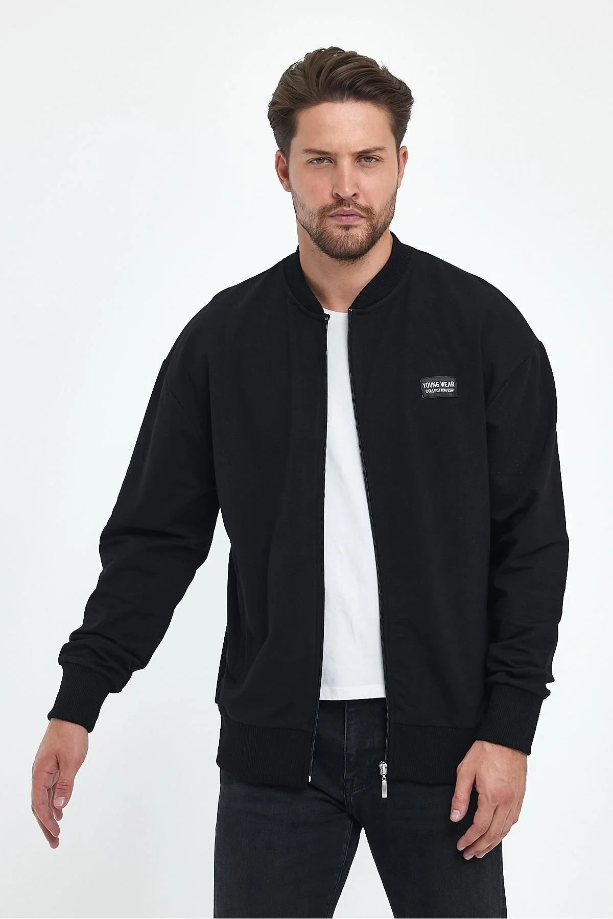 Erkek Rahat Kalıp Uzun Kollu Kolej Ceket